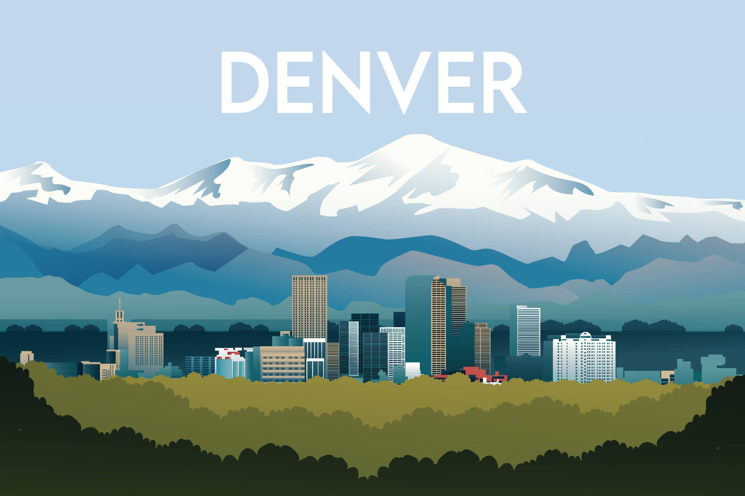 Denver Skyline Illustration