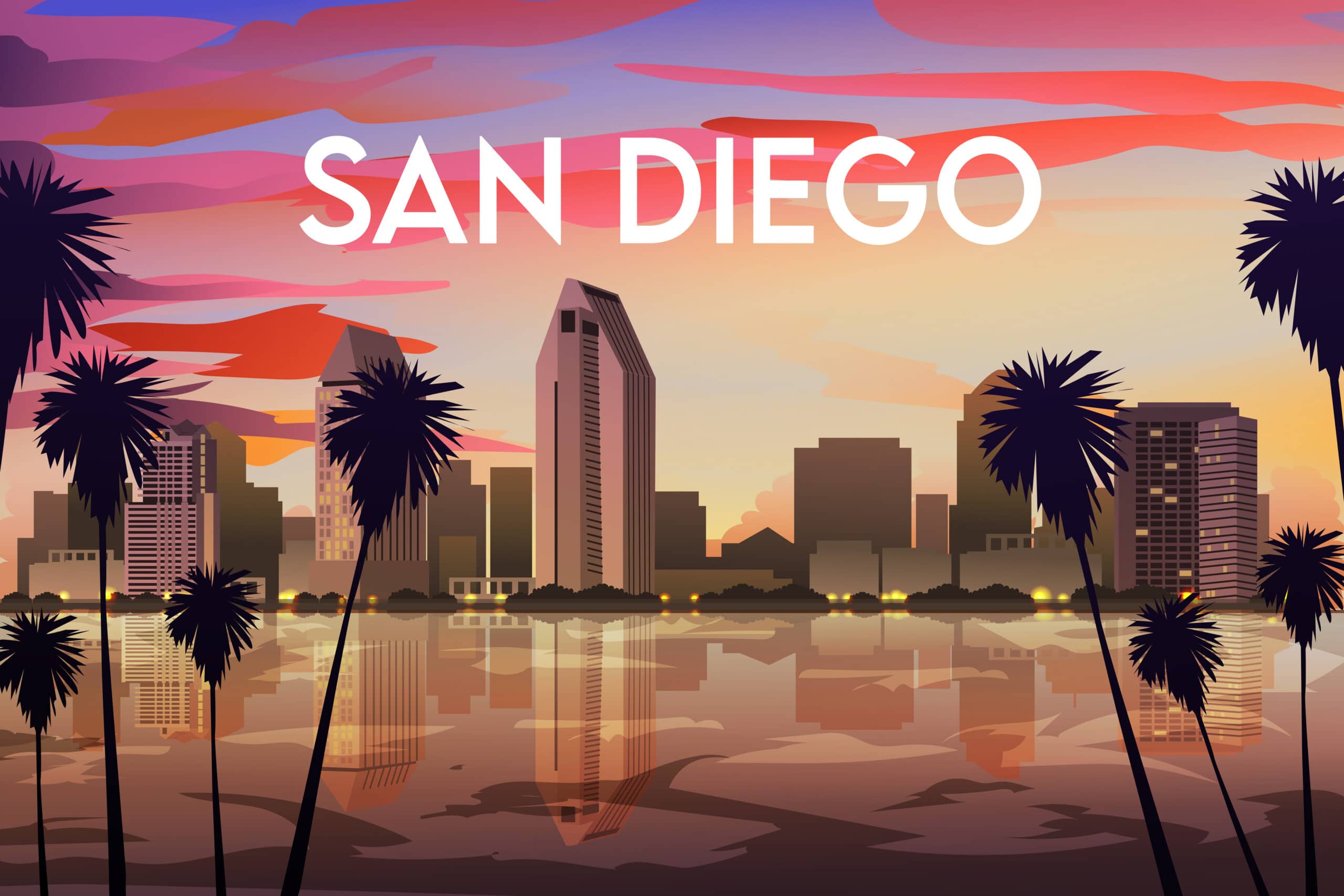 San Diego Skyline Illustration