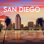 San Diego Skyline Illustration